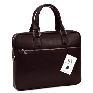 Servieta din piele naturala safiano laptop 15" DiAmanti Tivoli Bordo Închis